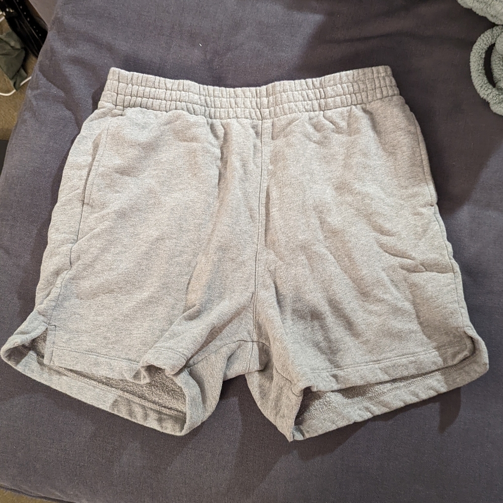 Reformation Brooks Organic Cotton Sweat Shorts - Heather Grey
